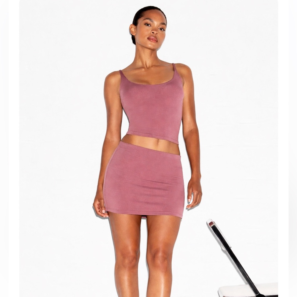 SKIMS Smooth Lounge Skort Mini Skirt Redwood XL NWT Loungewear